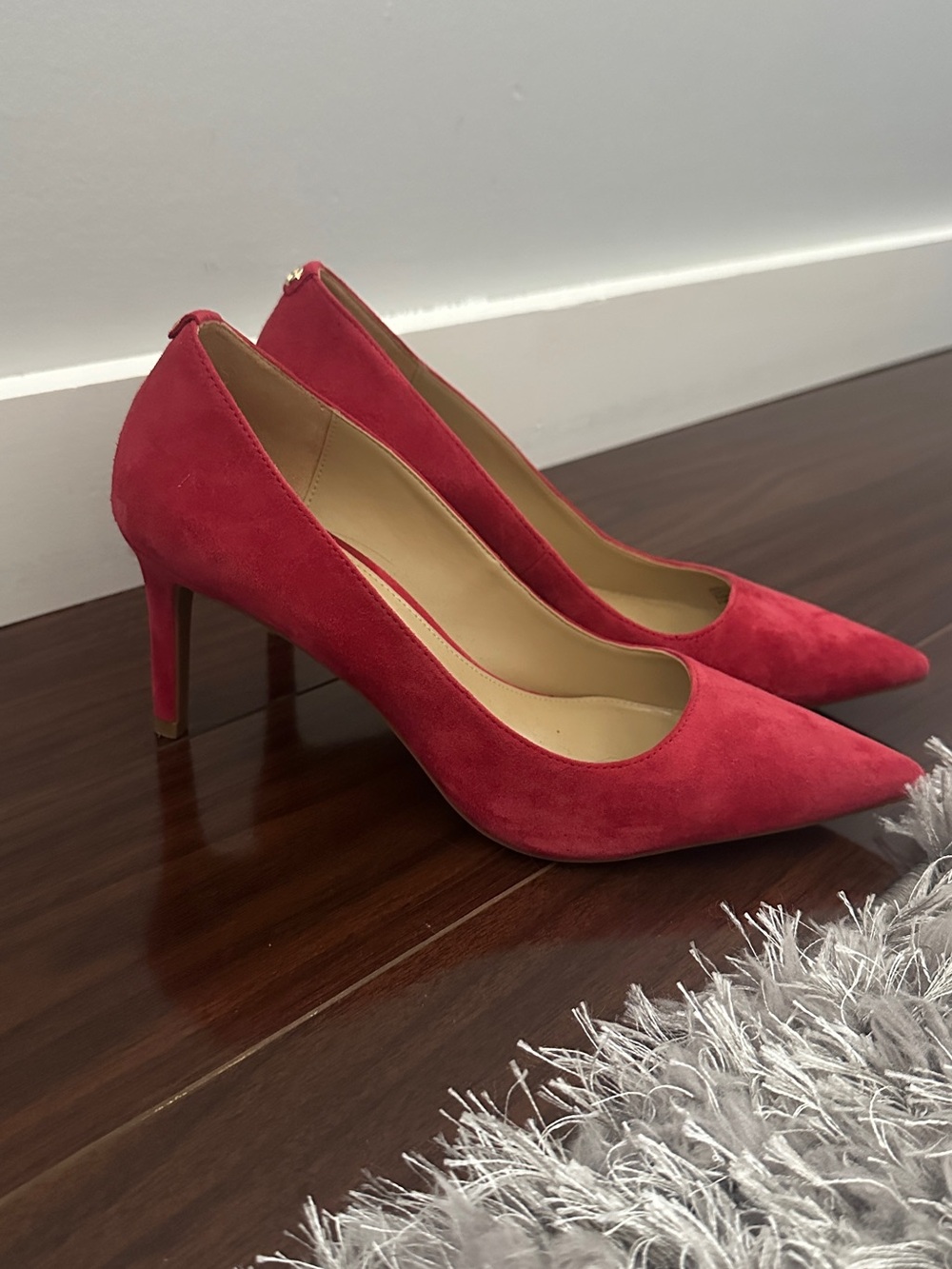 Michael Kors Red Suede Pointed-Toe Pumps
